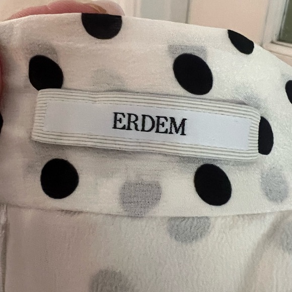 EUC SZ 4 Stunning Silk Erdem Polka Dot Tie Blouse - Picture 7 of 8